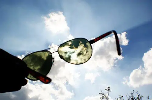 Sunglasses with light and sound sensitivity to manage