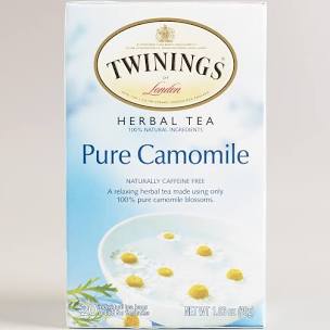 Chamomile tea is pictured as it's also a helpful team for migraine