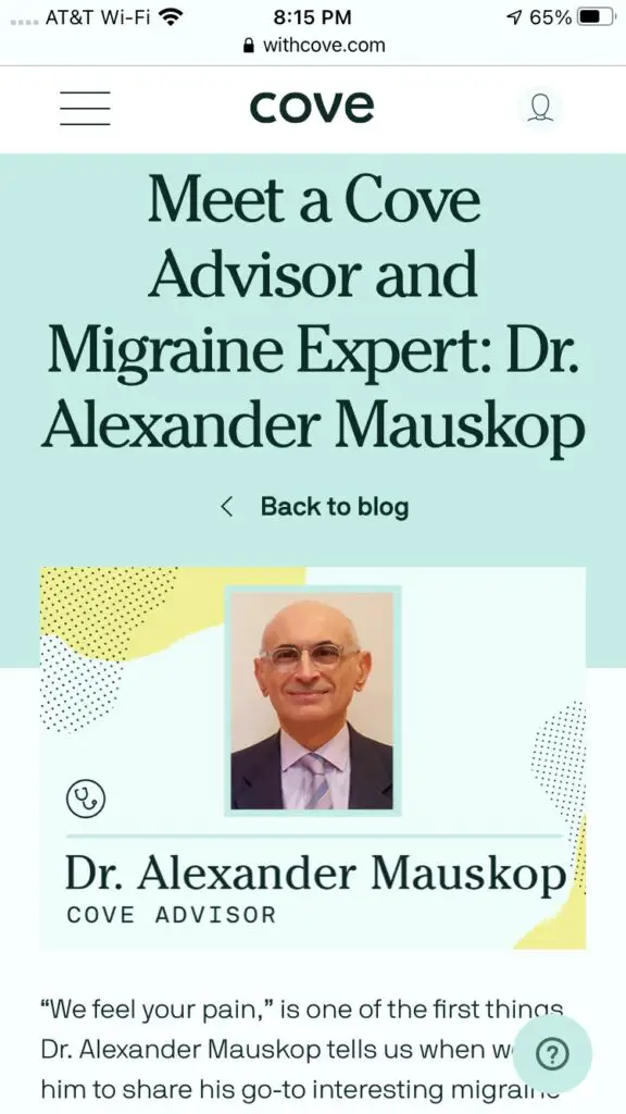 Cove review - Cove Advisor Dr. Mauskop
