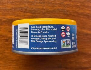 Can of tuna as an example of a good source of fish oil for migraine