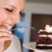 pic of woman eating cake