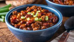 Picture of beef chili a good source of iron to prevent iron deficiency headache